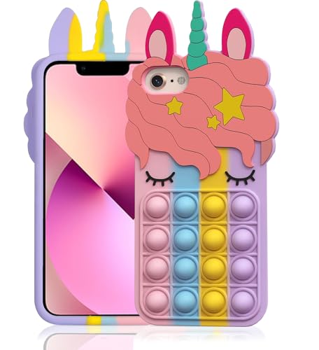 ASPACK Coque Pop Bubbles pour iPhone 6/6S/7/8/SE 2020, jolie coque de téléphone en silicone...