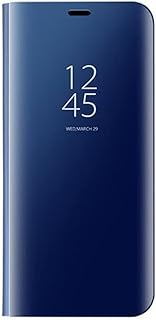 ديدوكس حافظة لهاتف سامسونج جالاكسي A53 5G، غطاء قلاب شفاف بمرآة قائمة شفافة مضادة للصدمات لسامسونج جالاكسي A53 شبكة الجيل الخامس، ازرق