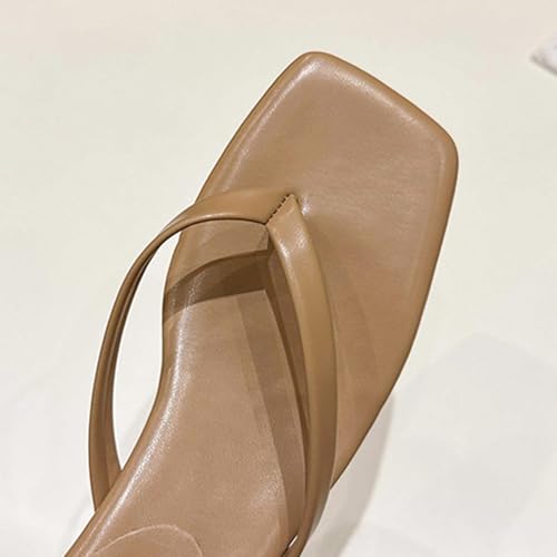 Women's Kitten Heels Sandals Square Toe Slip On Fashion Summer Sandals Comfortable Beach Shoes Vacation Flip-Flops Going Out Shoes Wedding Party Shoe3