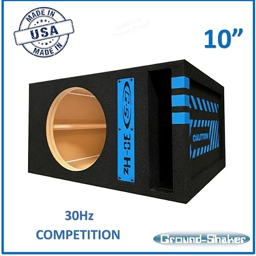 Image of 30HZ Reinforced Competition Single Ported Sub Box Sub Woofer Enclosure Speaker Box Car Audio Subwoofer Ground Shaker Box Ground-Shaker (Caution Blue, 10 inch)