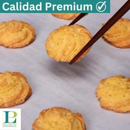 Papel de Horno Siliconado Profesional - Precortado 40CMX60CM - Hojas de Papel de Horno Antiadherente Desechable - Ideal para Horno, Freidora de Aire y Microondas