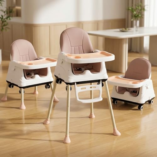 Image of StarAndDaisy High Chair for Baby /Baby Feeding Chair for 0 to 5 Years with 4 in-1 Multifunctions /High Chair with Height Adjustable,Wheels, Detachable Tray & 3-Point Safety Belt.