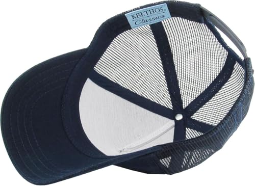 Image of KBETHOS Classic 5 Panel Cotton Twill Mesh Trucker Cap with Adjustable Snapback