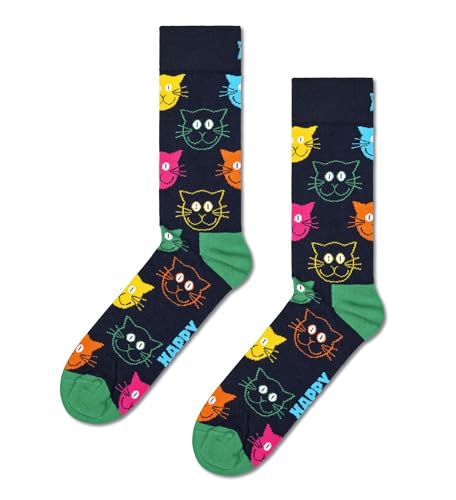 Happy Socks 3-Pack Mixed Cat Socks Gift Set Calzini, Multicolore, 41-46 (Pacco Da 3) Unisex - 3