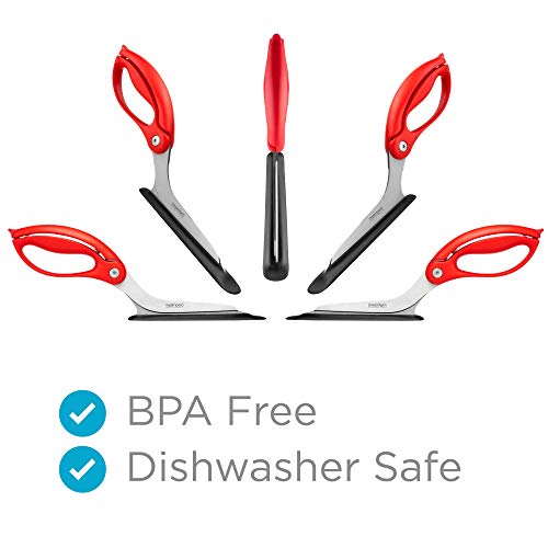Scizza Tesoura Para Cortar Pizza com Suporte Para Servir, Dreamfarm DFSC2027, Vermelho