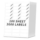 Pacific Mailer Address Shipping Labels 3000 Labels 100 Sheets 1' x2-5/8 Return Address Labels Mailing Labels for Laser and Inkjet Printer Self Adhesive FBA Product Labels