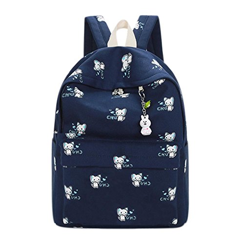 Diamondo Mochila Feminina, 3 Peças, com Estampa de Coelho