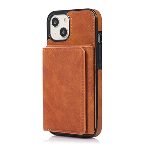 Étui pour cartes en cuir pour iPhone 12 13 Pro Max coque silicone marron