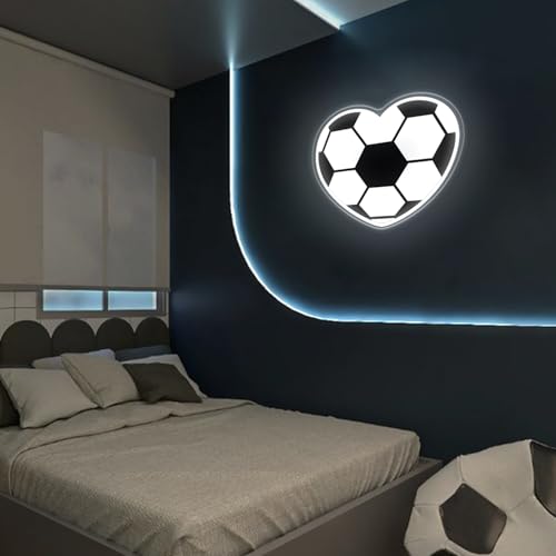 Image of Heart-Shaped Soccer Neon Signs for Wall Decor,Dimmable Love LED Neon Wall Sign with USB Power,Soccer Gifts for Girls Boys Birthday Gifts,Bar,Party,11.4x12.6 inches.