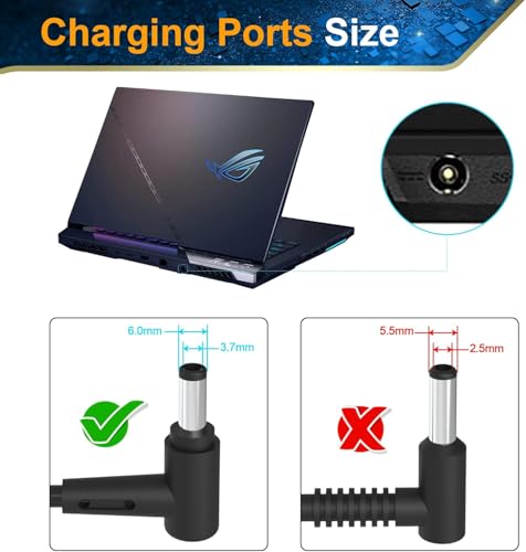 BULL-TECH Replacement for 180W Zephyrus Charger AC Adapter for ASUS Rog Zephyrus ADP-180TB H G14 G15 GA401I GA502 GA502D GA502DU GA502IU GA401 GA401II GA401IV TUF505DT Laptop Power Supply Cord - image 3