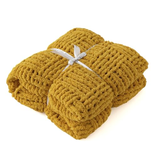 YIRUIO Checkered Knit Throw Blanket Ultra Soft Microfiber Reversible,Fluffy Fuzzy Cozy Throw for Bed,Sofa Couch Home Decor