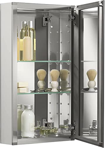 Kohler Cb-Clc1526Fs Clc Flat 15" W X 26" H Aluminum Single Medicine Cabinet With Mirrored Door, Beveled Edges, Anodized Aluminim #TOP2