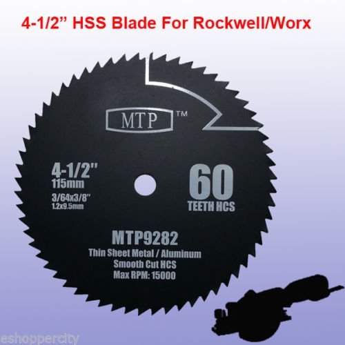 Pack of 4 Assorted Metal/wood 4-1/2" 4.5 inch Circular Saw Blade for Rockwell Compact Rk3441k , Worx WX429L RW9281 RW9282 Rw9283