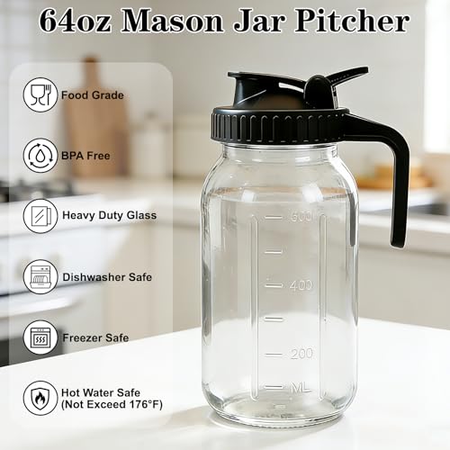 Image of Cold Brew Coffee Maker, 32oz Mason Jar Pitcher with Airtight Lid and Stainless Steel Filter, 1 Quart Wide Mouth Glass Jar Cold Brew Coffee Kit Tea Infuser Pitcher, Coffee Lovers Gifts for Men /Women