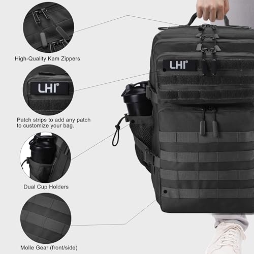 LHI 45L Tactical Backpack with Shoe Compartment