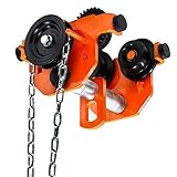 Prowinch 11,000 lbs. (5 Tons) I-Beam Manual Trolley with Travel Control Chain for Industrial Lifting and Transport