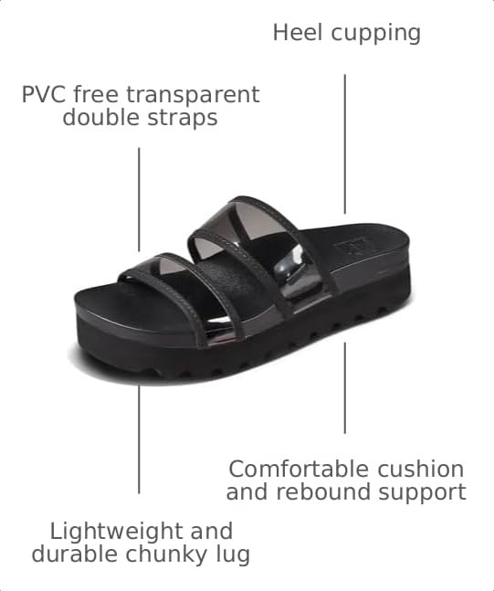 REEF Vista Hi-Energy Womens Sandal Black Transparent 8 - image 3