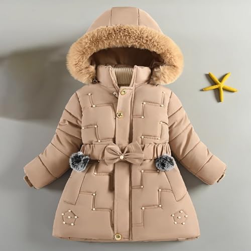 Girl's Fleece Lined Long Parka Puffer Coat Kids Winter Sherpa Thicken Ski Jacket Detachable Fur Trim Hood Windbreaker3