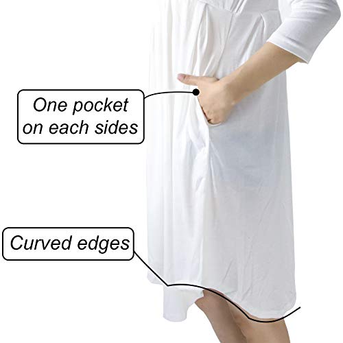 Miss Bei Girls Long Sleeve Floral Pleated Swing Casual Maxi Dress Pocket 4-16Y Casual Midi Dress White 120CM