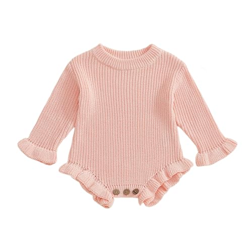 ZyHwShine Baby Girl Sweater Kint Romper Newborn Warm Knitted Outfit Baby Oversized Sweatshirt Onesie Cute Fall Winter Clothes