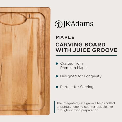 Tabla de cortar rectangular de madera 50.8x35.6 cm con ranura miniatura 3