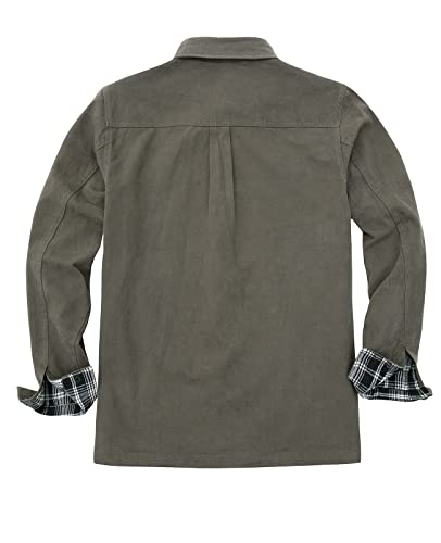 Image of ZENTHACE Men's Full Flannel Lined Shirt Jacket, Heavy Washed Rugged Cotton
