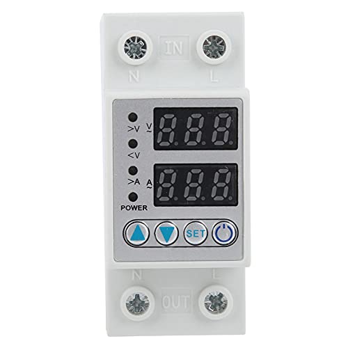 VA-40A Overvoltage Undervoltage Protector AC220V Automatic Reset Adjustable Voltage Current Device LED Display