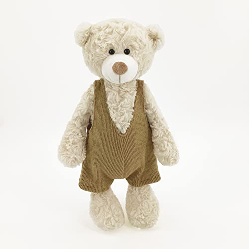 Image of MR VIVICARE 13.5" Cream Beige Bear Stuffed Animals for Kids and New Born Babies,Knitted Dressed Stuffed Teddy Bear Plush Toys for Boys and Girls,Great Gifts on Birthday,Christmas,Machine Washable