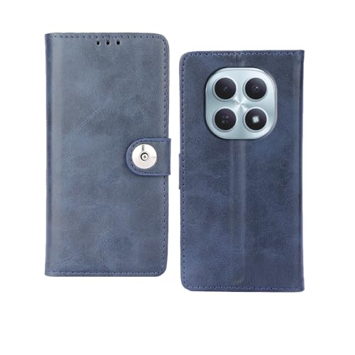 Image of amazon basics Redmi Note 15 5G Flip Cover | Card Pockets Wallet & Stand | Flip Cover for Redmi Note 15 5G (Blue Button)