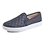 Navy Quilted Embossed Vegan Leather