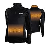 Basecamp Women’s Heated Base Layer Shirt - 8 Hours of Heat | 3 Heat Zones | with Battery & Charger | Machine Washable | All Day Warmth Onyx