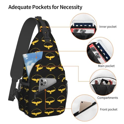 Flag Of The Azores Sling Backpack Chest Daypack Crossbody Crossbody Shoulder Bags For Travel Sports Running Hiking, Black4
