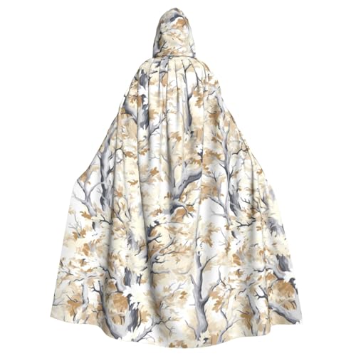 Cape à capuche camouflage arbre blanc adulte pour vos soirées déguisées