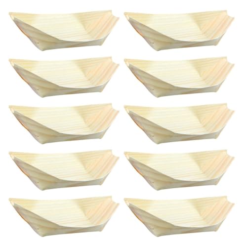 Bandejas desechables de madera para sushi 100 unidades miniatura 1