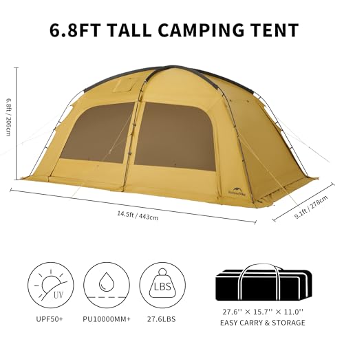 Image of Naturehike Dune Hot Tent with Stove Jack,Double Layer 4 Season Tent,Waterproof 2-4 Person Tents for Camping