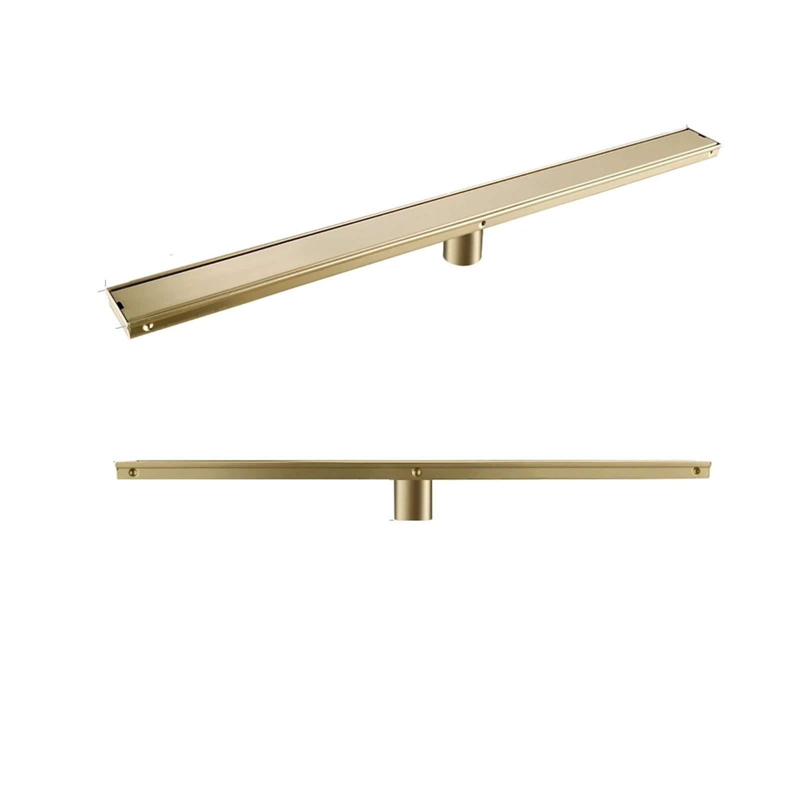 Desagüe Lineal para Ducha Accesorios de baño Oro Pulido, Drenaje Suelo, Ducha Lineal, Inserto azulejo Acero Inoxidable 304, 60/80/90CM(Brushed Gold 1000mm)