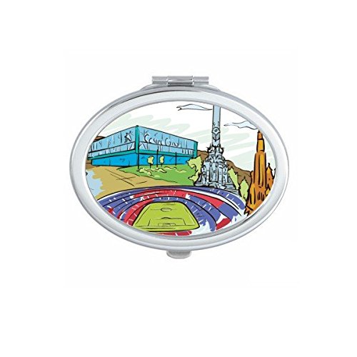 Miroir de poche compact Espagne Barcelone aquarelle petit miroir
