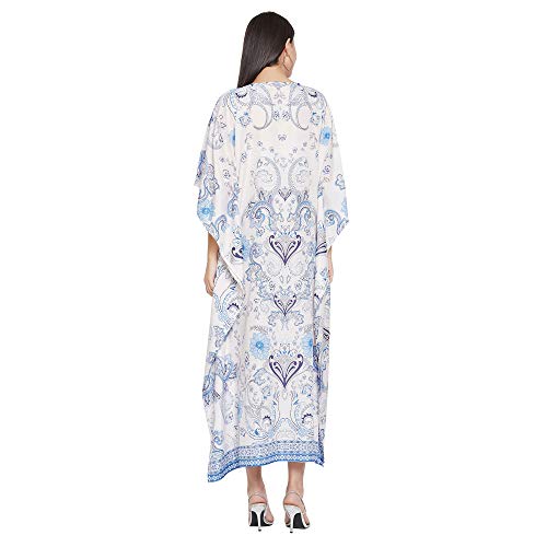 Image of Oussum Women Long Maxi Plus Size Polyester Kaftan Gown, Womens Kaftan Dresses Lounge Resort Wear, Plus Size Kaftan