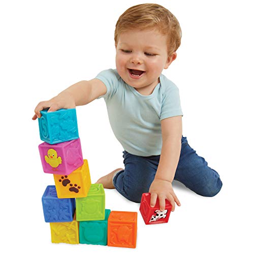 Exfunny Earlyears Squeak 'N Stack Blocks Baby Toy #TOP2