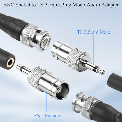 Adaptador de Audio BNC Hembra a TS 3.5mm Mono 2 Pzs miniatura 2