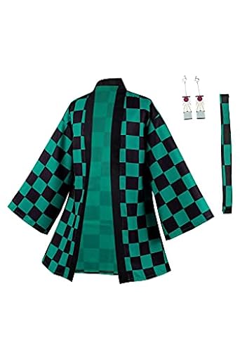 Taeyue Disfraz de anime Kamado Tanjirou para cosplay, Halloween, carnaval, cosplay, chamarra kimono para hombre, verde, L | Ya disponible en tu tienda friki favorita! En mundofriki.es!