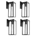 Bestshared Outdoor Wall Lantern, 4 Pack Exterior Wall Sconce Light Fixtures,Wall Mounted Single Light, Black Wall Lamp with Clear Glass
