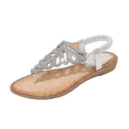Sandales femme été compensées confort avec strass et tongs de plage plateforme