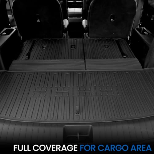 Image of Cargo Liner Backrest Mats for 2027 Kia Telluride 7&8 Seats Gas Only, All Weather TPE Cargo Trunk Mat Seat Back Protectors Accessories