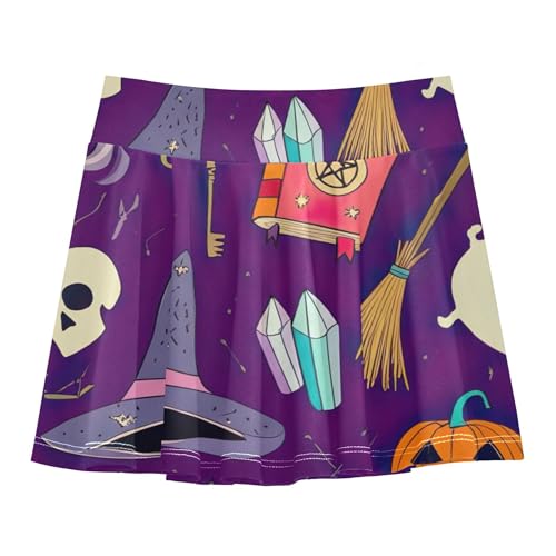 Witchcraft Theme Magical Purple Girls' Shorts Athletic Skorts Toddlers Tennis Skirts Pink Cute Flowy Skort 3t