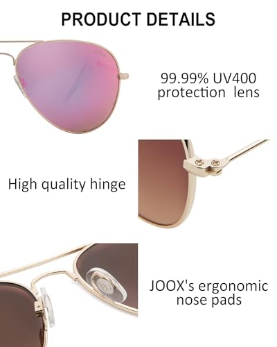 Image of Joox Aviator Sunglasses for Men Women,Polarized UV 400 Protection Lens with Metal Pilot Frame Unisex