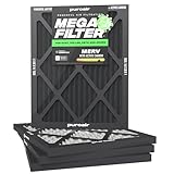 PuroAir Mega Filter - MERV 13 16x20x1 Air Filters For Home With Activated Carbon - Filters Allergens, Pet Dander, Smoke, Dust - Furnace and AC Filters - Air Filters 16x20x1 MERV 13 (4 Pack)