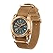 BODERRY Men's Watch Bronze Automatic Field Watch 40mm Military Watch Date Function 100M Waterproof with Genuine Leather Strap Japanese Mechanical Movement & Screw Down Crown—Voyager