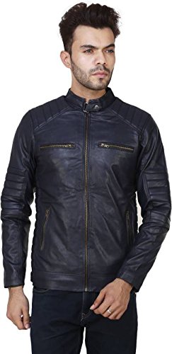 Garmadian Men's Solid Biker Jacket