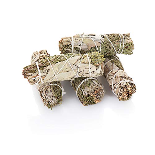 Nklaus 5X White Sage + Juniper Tips 10Cm 4" Smudge Sticks Smoking Bundle 30G 6729 #TOP19